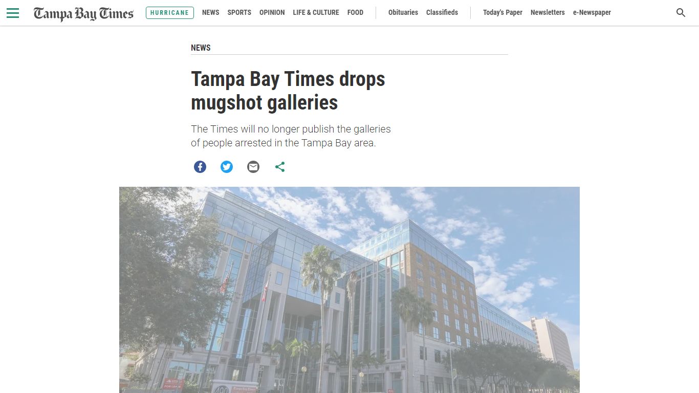 Tampa Bay Times drops mugshot galleries